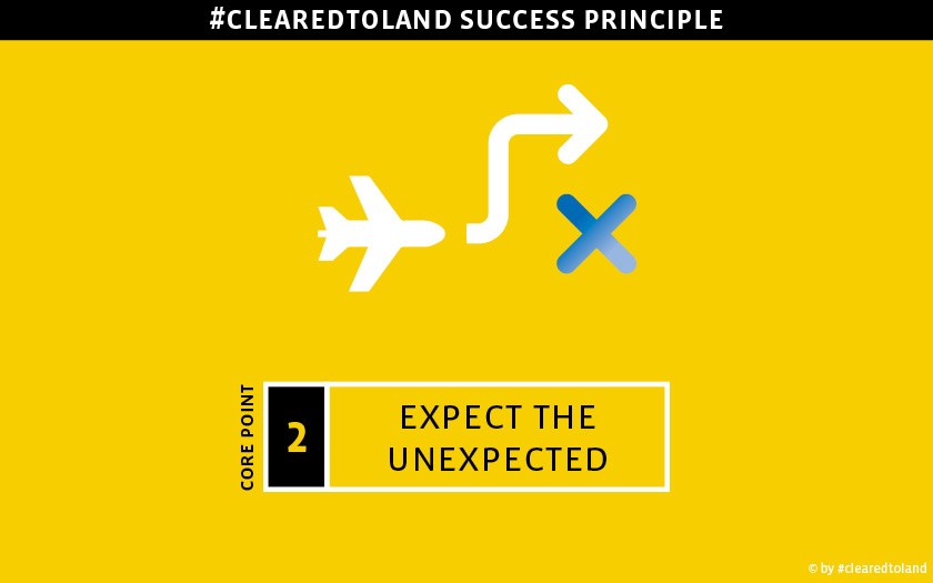 Kernpunkt Nr.2 des #clearedtoland Erfolgsprinzips: Expect the unexpected